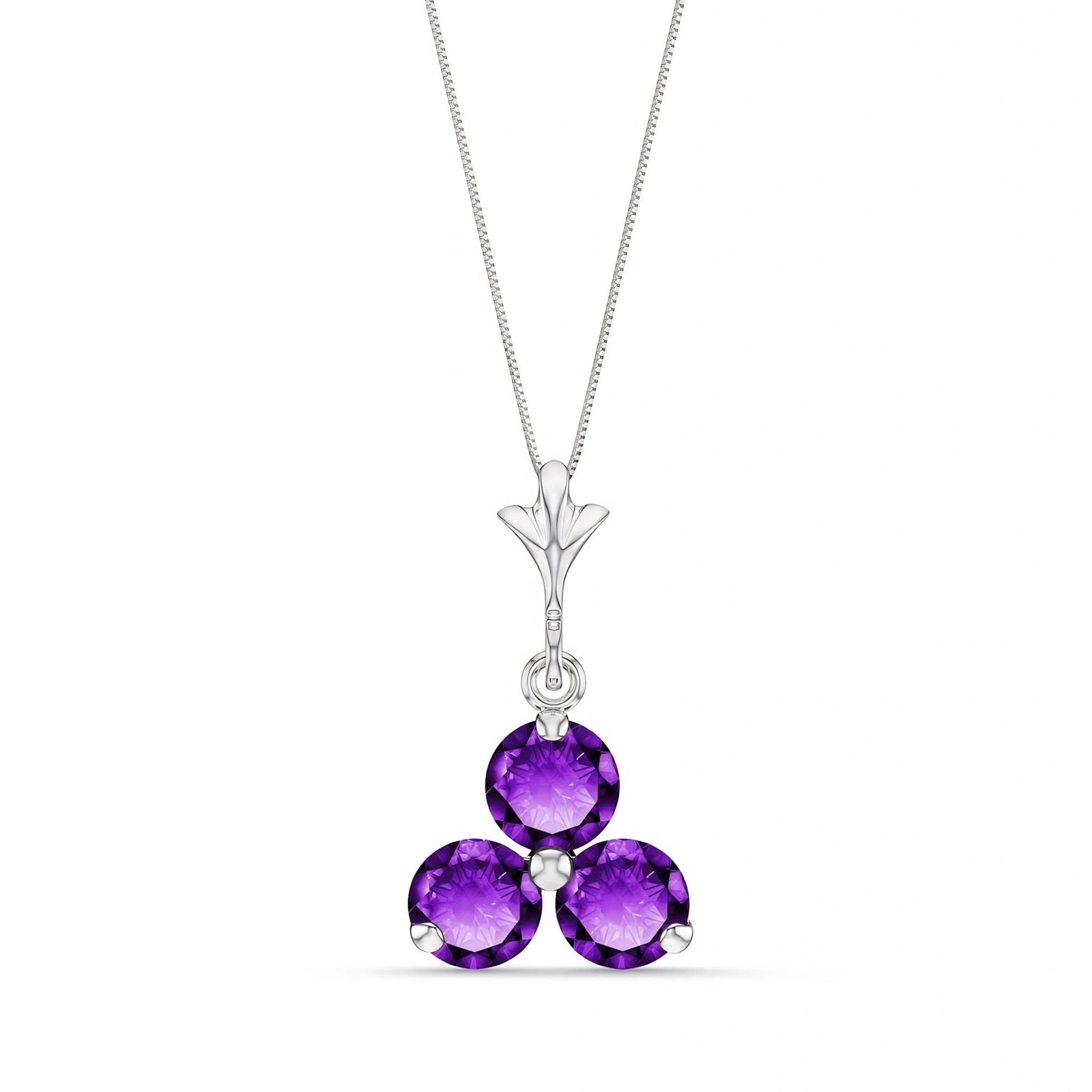 White Gold Belle Necklace Amethyst 10K — Amalia