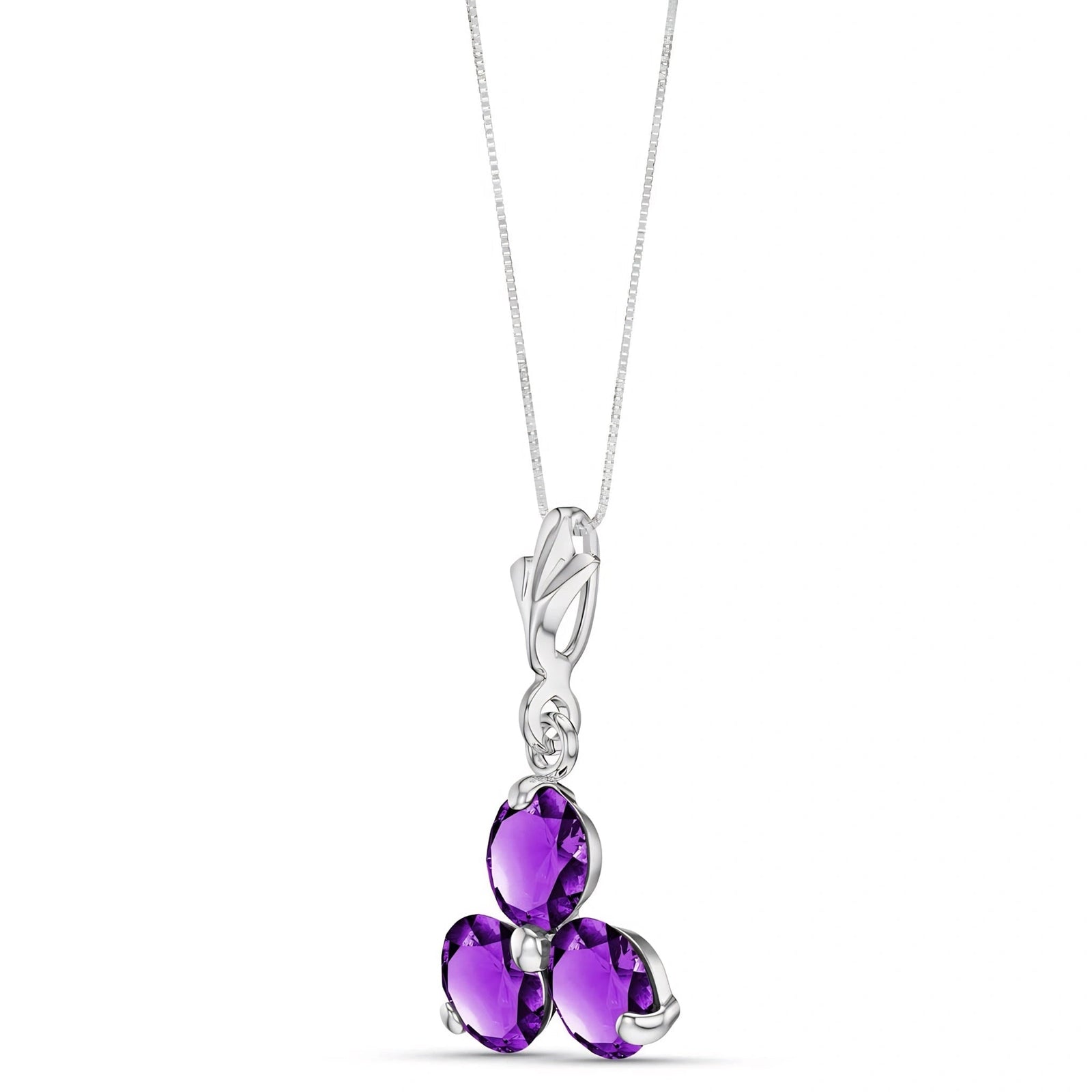 White Gold Belle Necklace Amethyst 10K — Amalia
