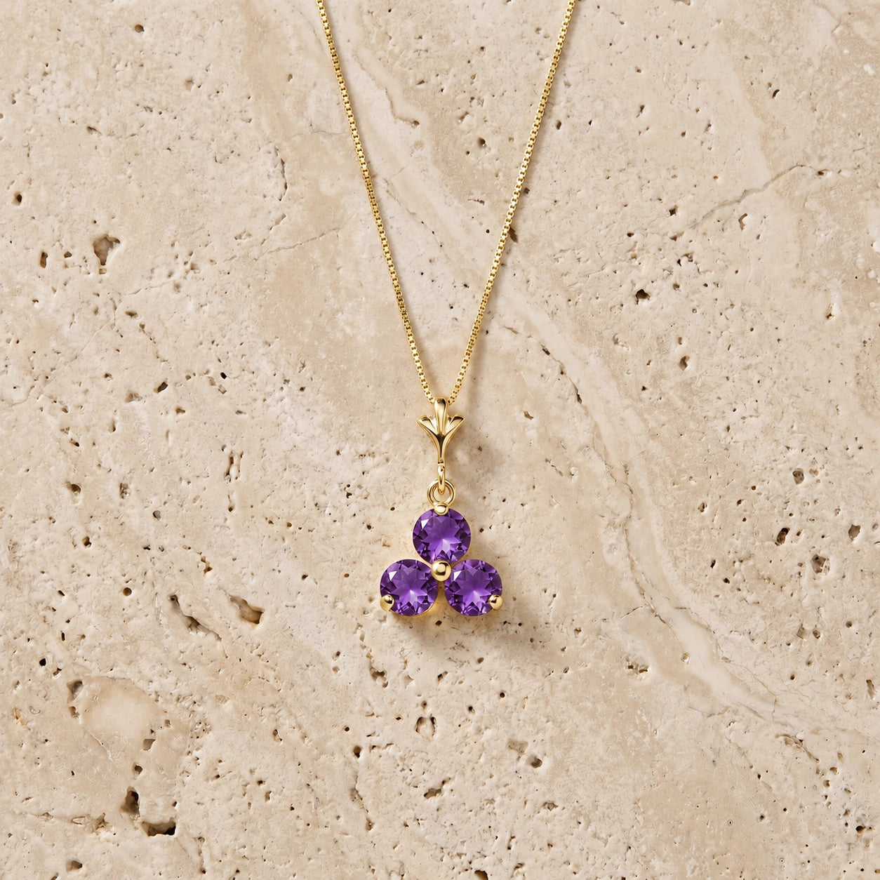 Yellow Gold Belle Necklace Amethyst 10K — Amalia