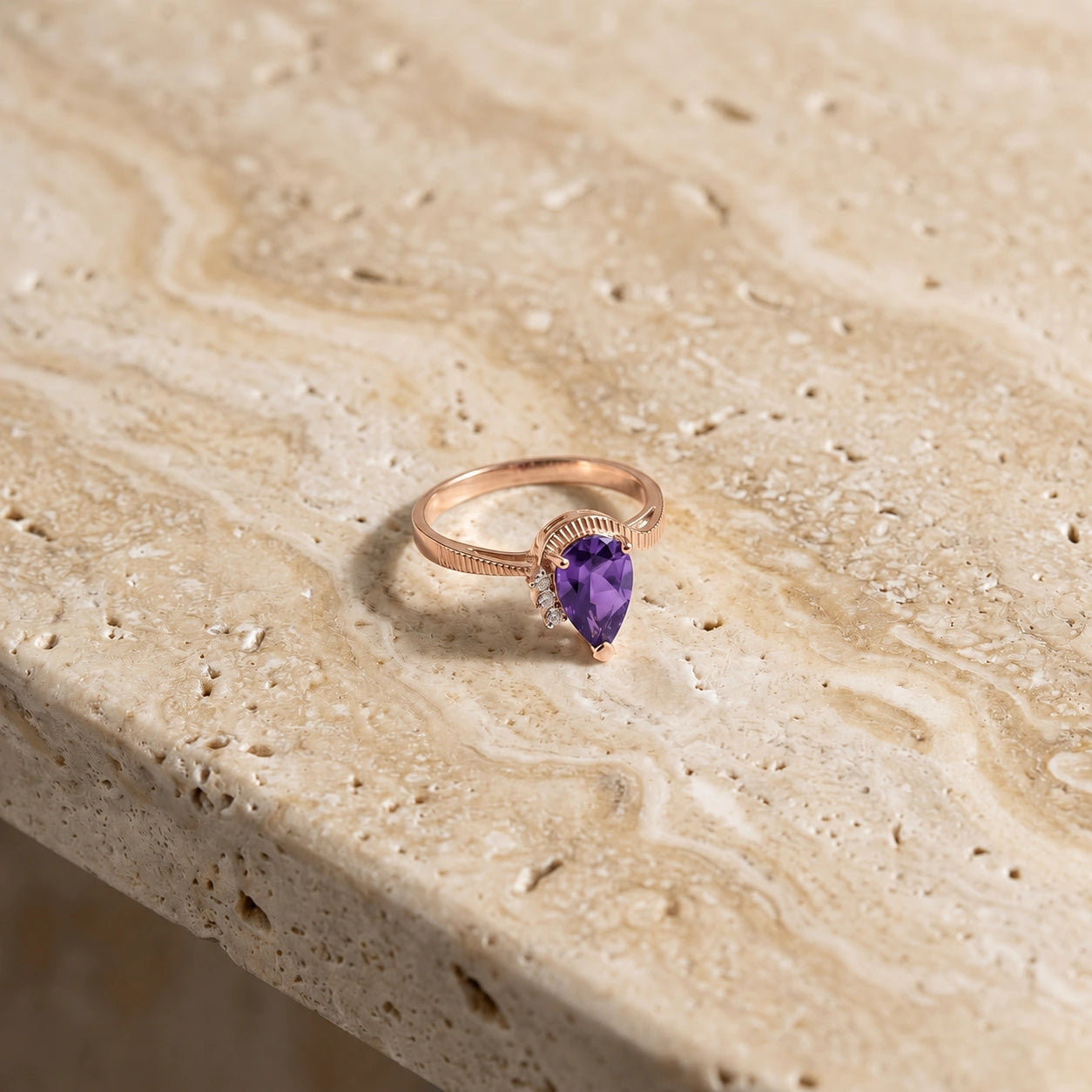 Rose Gold Amethyst & Diamond — Ambra