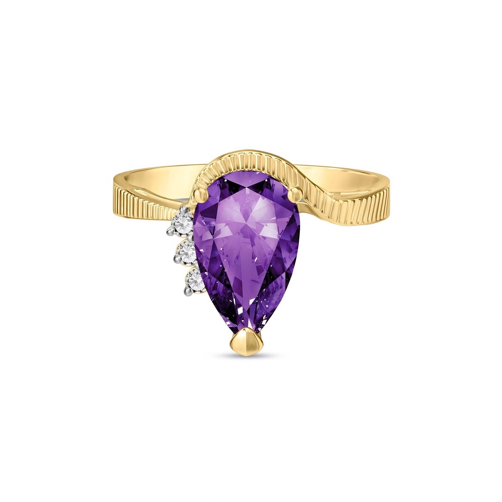Yellow Gold Amethyst & Diamond — Ambra