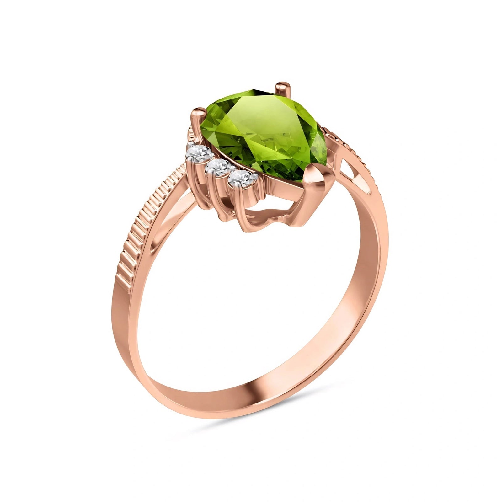 Rose Gold Heritage Ring Peridot 10K — Rosalba