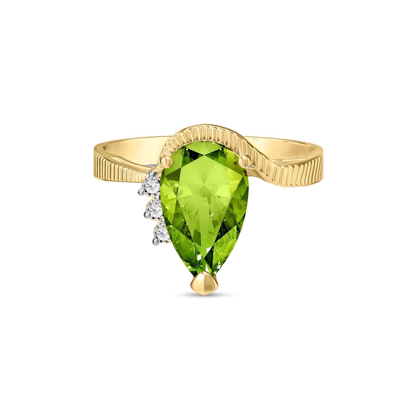 Yellow Gold Heritage Ring Peridot 10K — Rosalba
