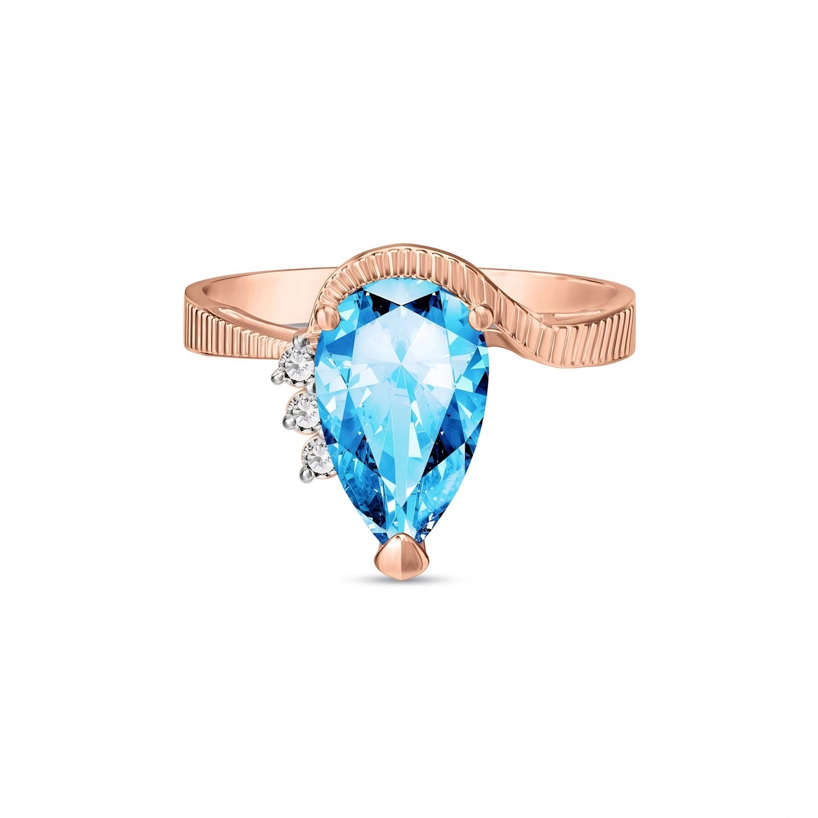 Rose Gold Diamond & Blue Topaz — Ambra