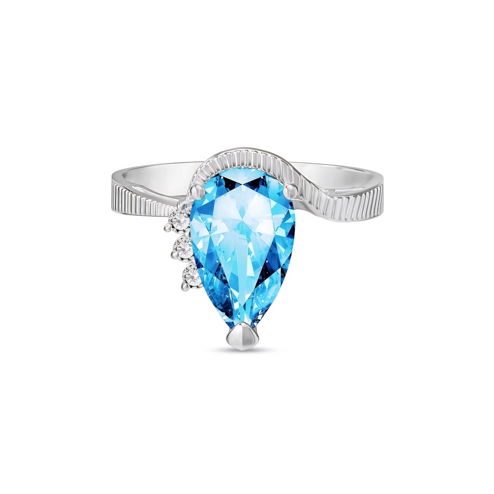 White Gold Diamond & Blue Topaz — Ambra