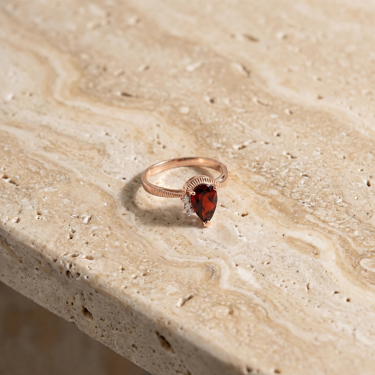 Rose Gold Diamond & Garnet — Ambra