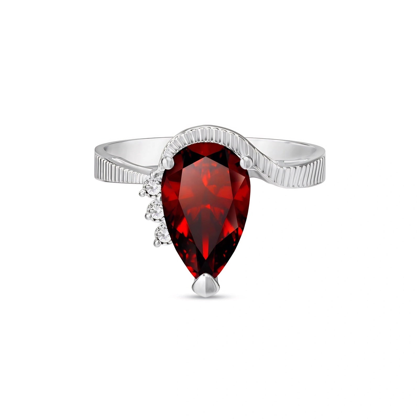White Gold Diamond & Garnet — Ambra