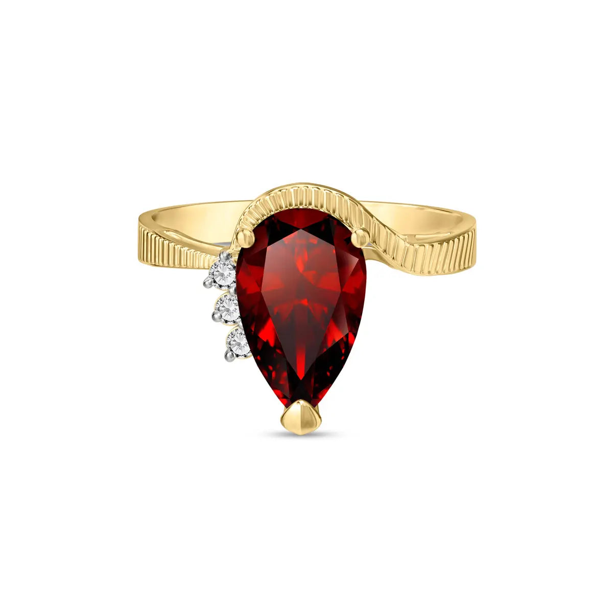 Yellow Gold Diamond & Garnet — Ambra