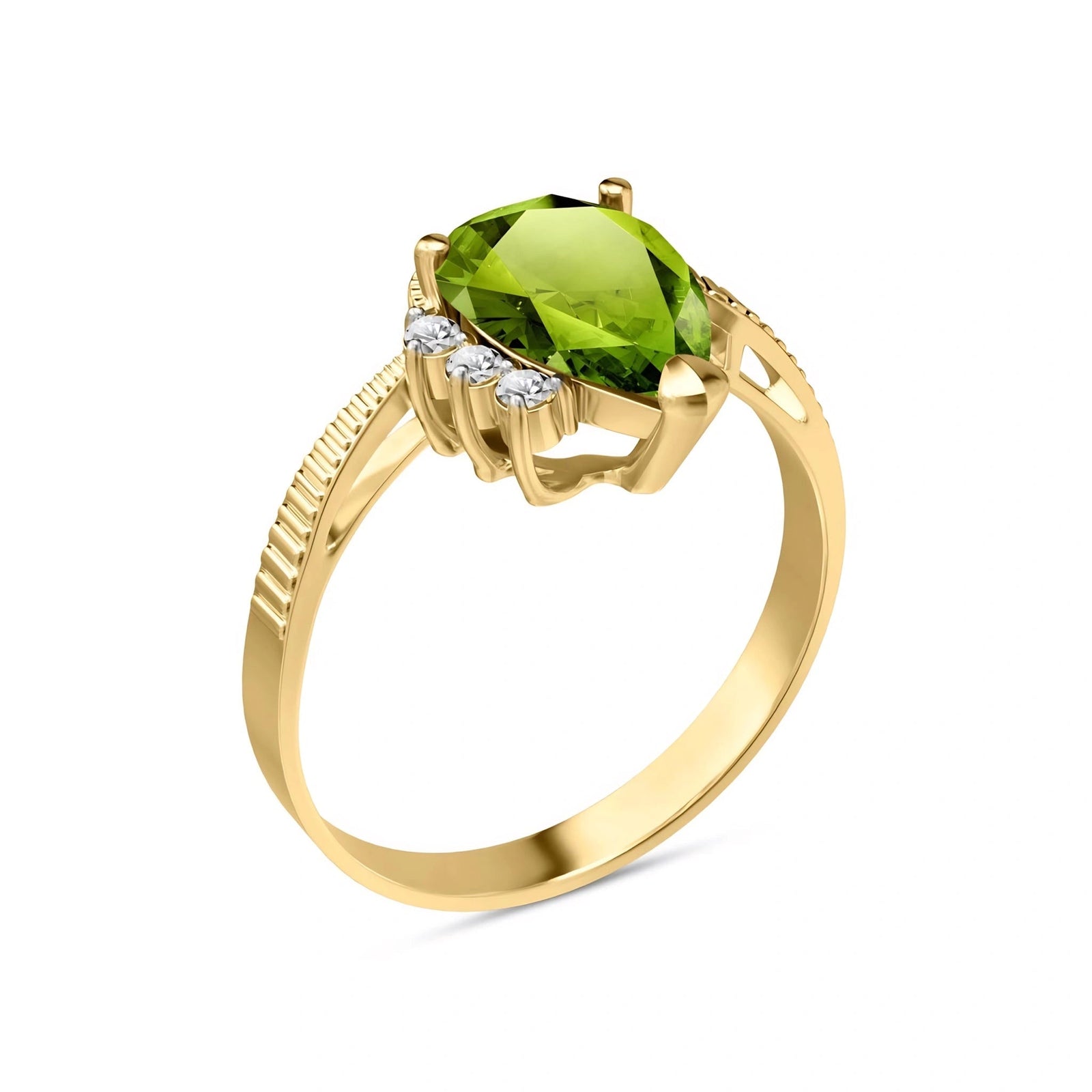 Yellow Gold Diamond & Peridot — Ambra