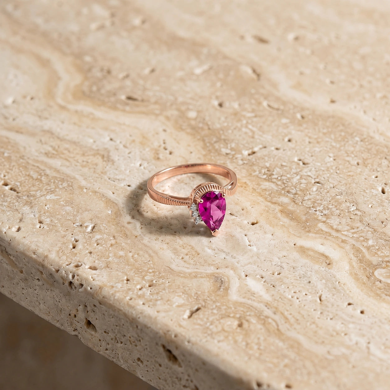 Rose Gold Diamond & Pink Topaz — Ambra
