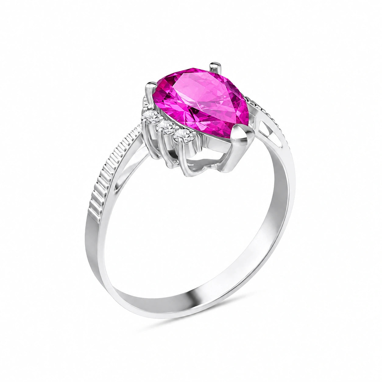 White Gold Diamond & Pink Topaz — Ambra