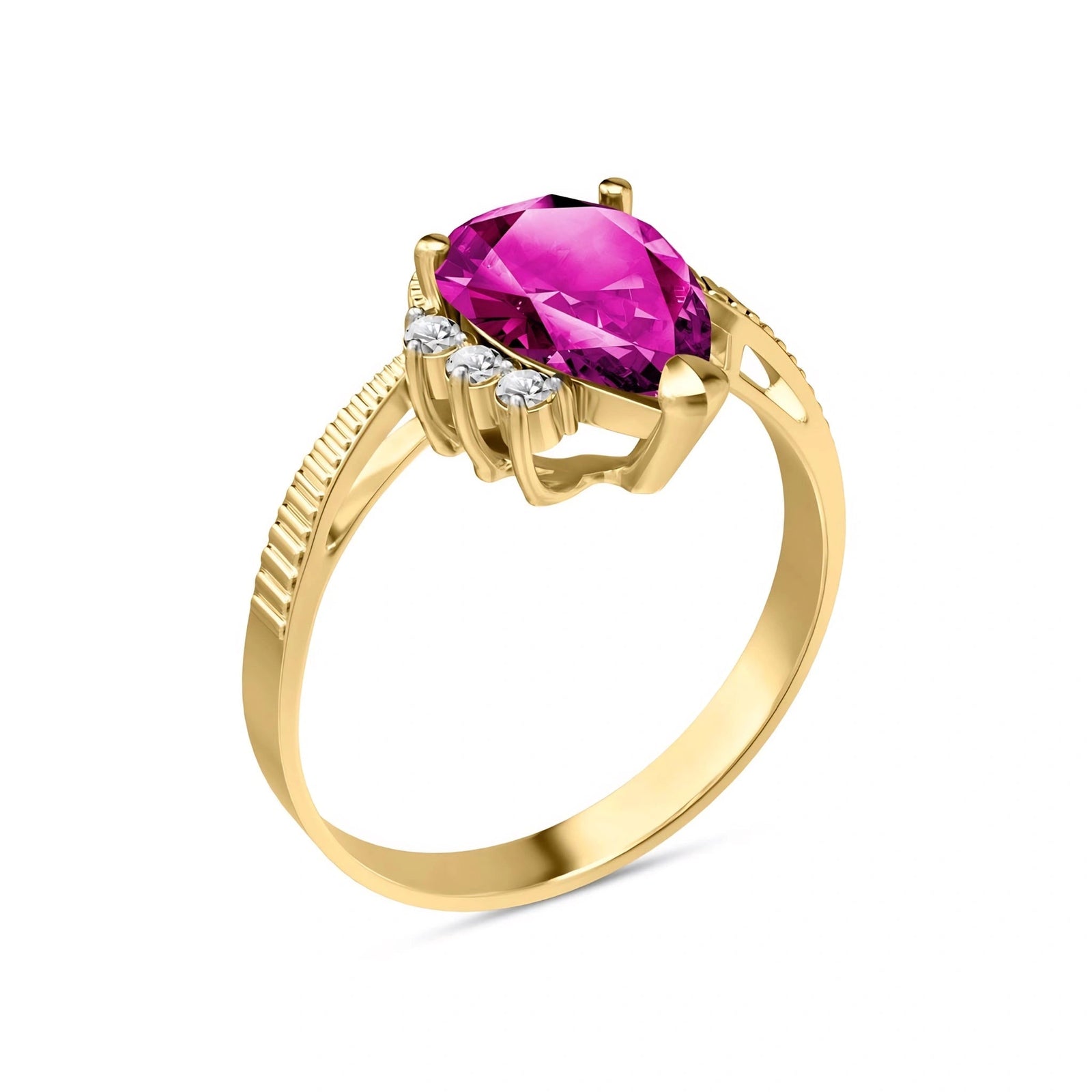 Yellow Gold Diamond & Pink Topaz — Ambra