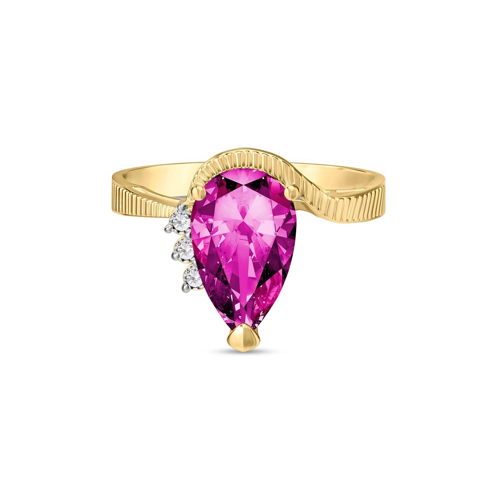 Yellow Gold Diamond & Pink Topaz — Ambra