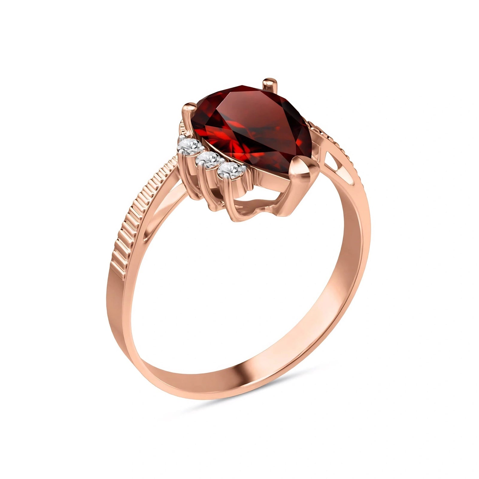 Rose Gold Heritage Ring Garnet 10K — Rosalba