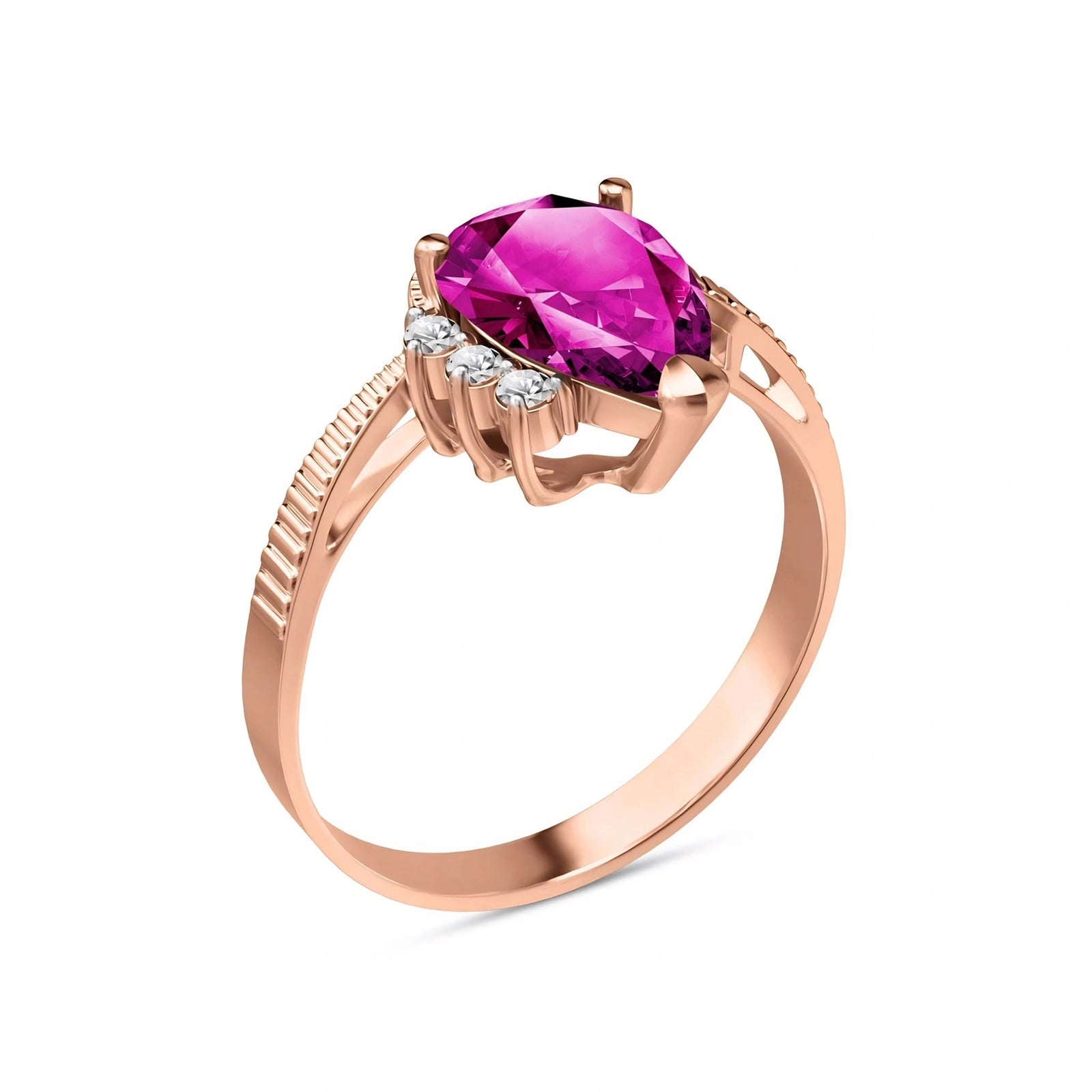 Rose Gold Heritage Ring Pink Topaz 10K — Rosalba