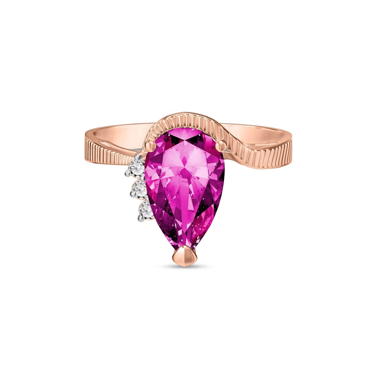 Rose Gold Heritage Ring Pink Topaz 10K — Rosalba