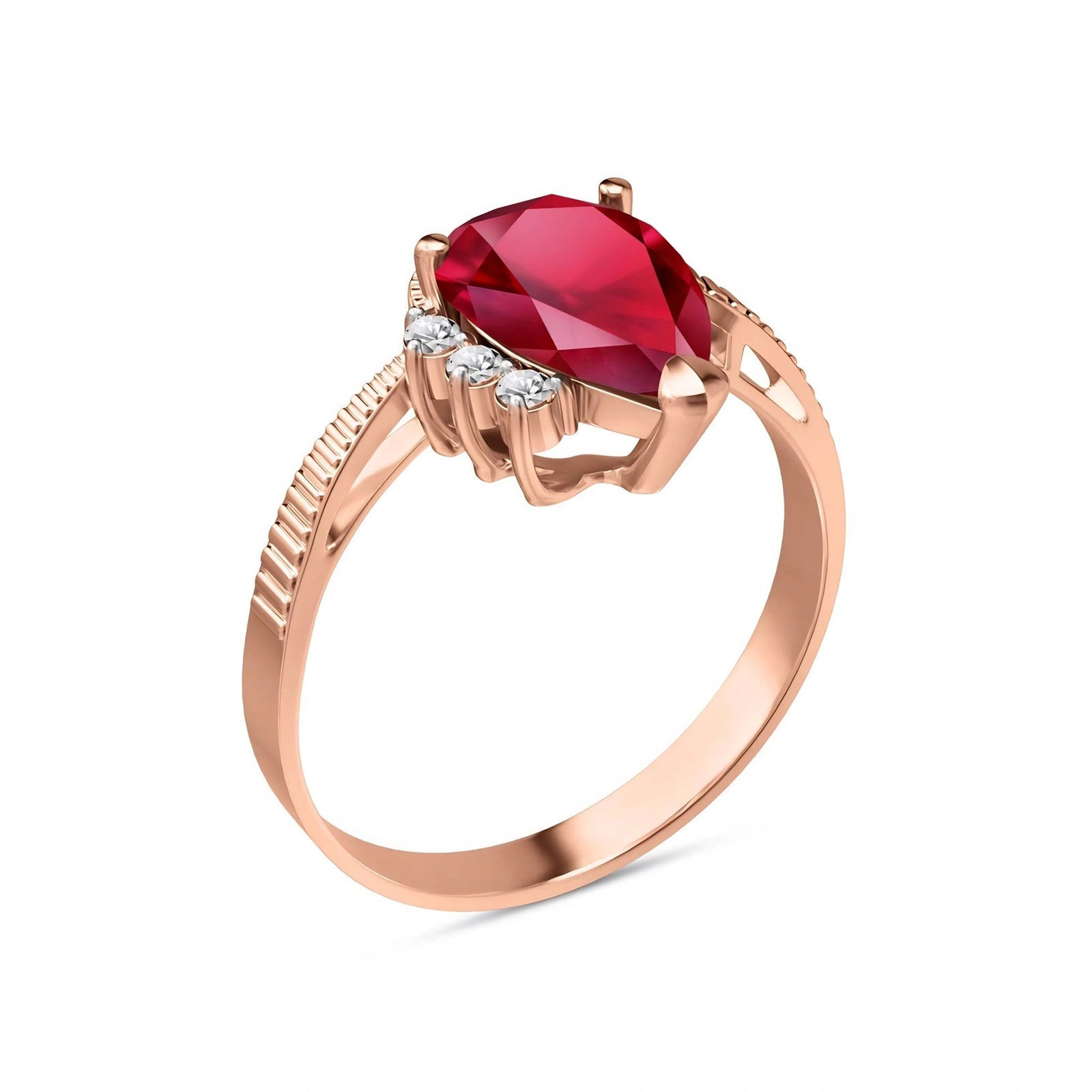 Rose Gold Heritage Ring Ruby 10K — Rosalba