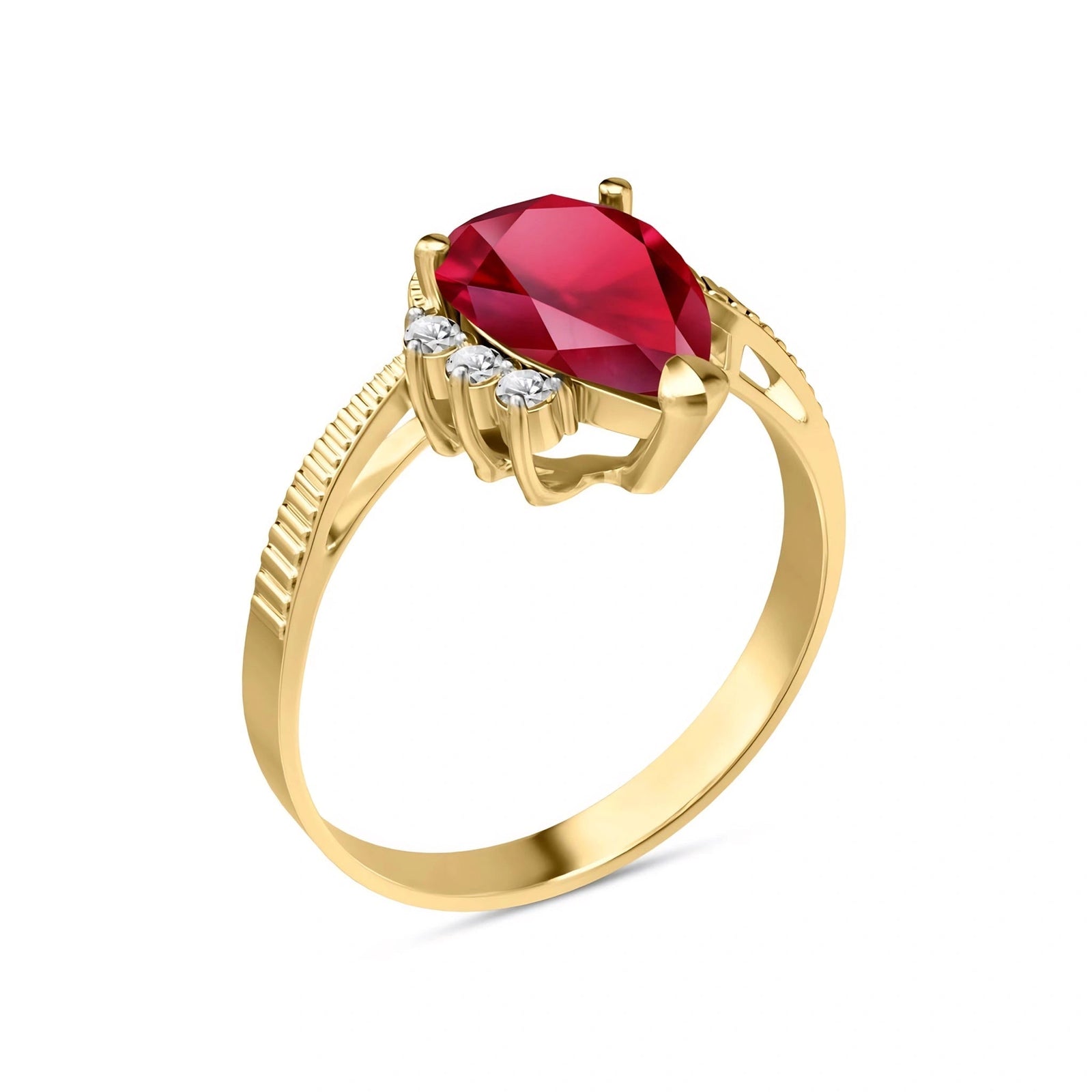 Yellow Gold Heritage Ring Ruby 10K — Rosalba