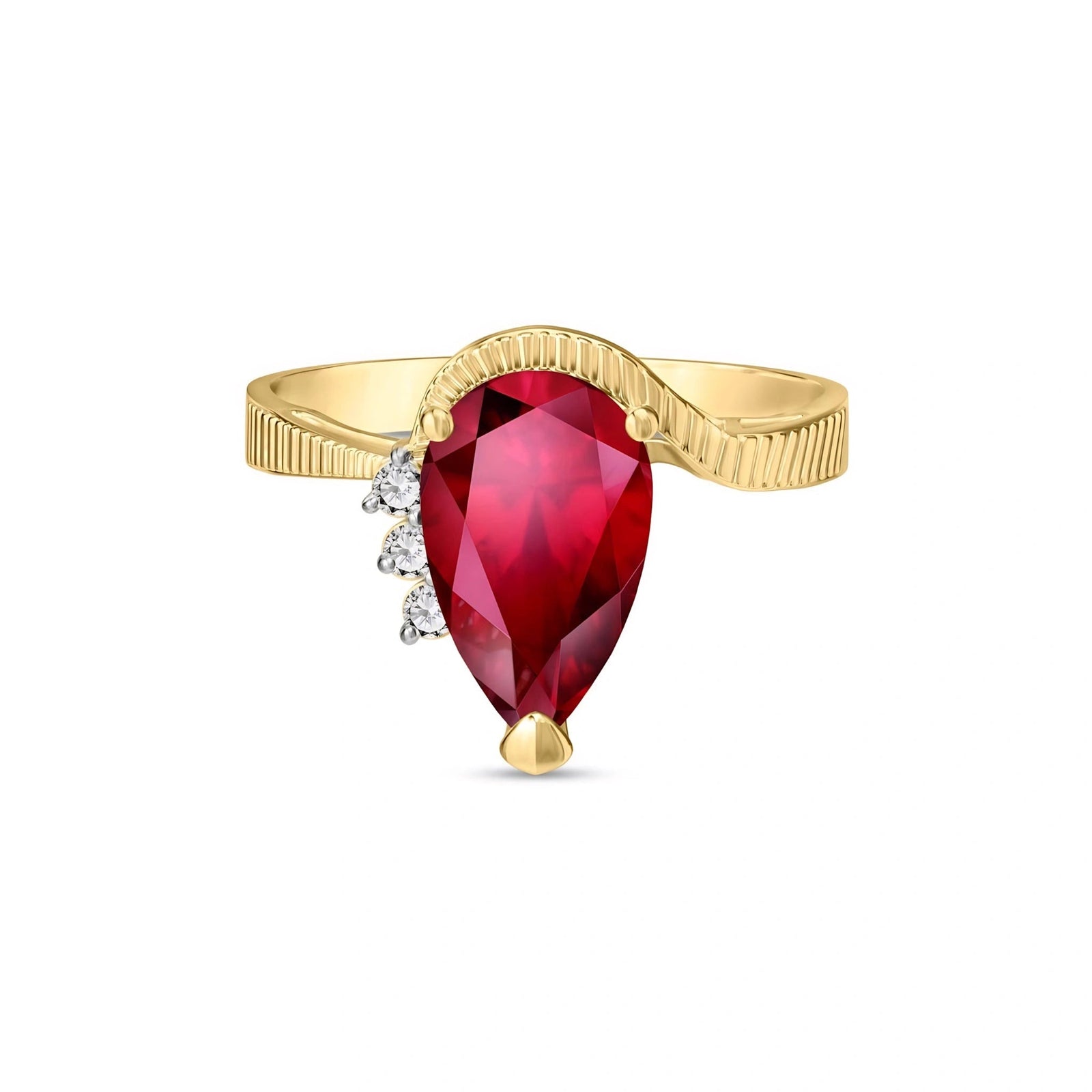Yellow Gold Heritage Ring Ruby 10K — Rosalba