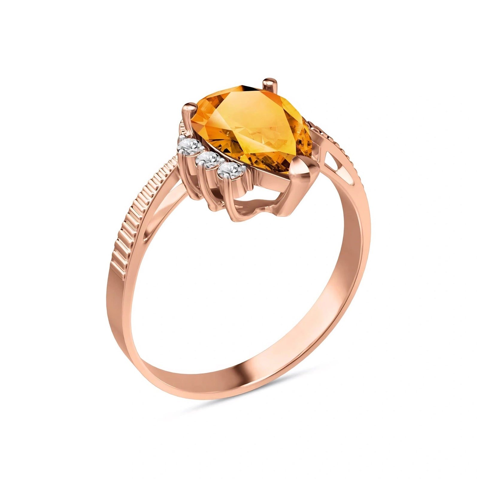 Rose Gold Heritage Ring Citrine 10K — Rosalba
