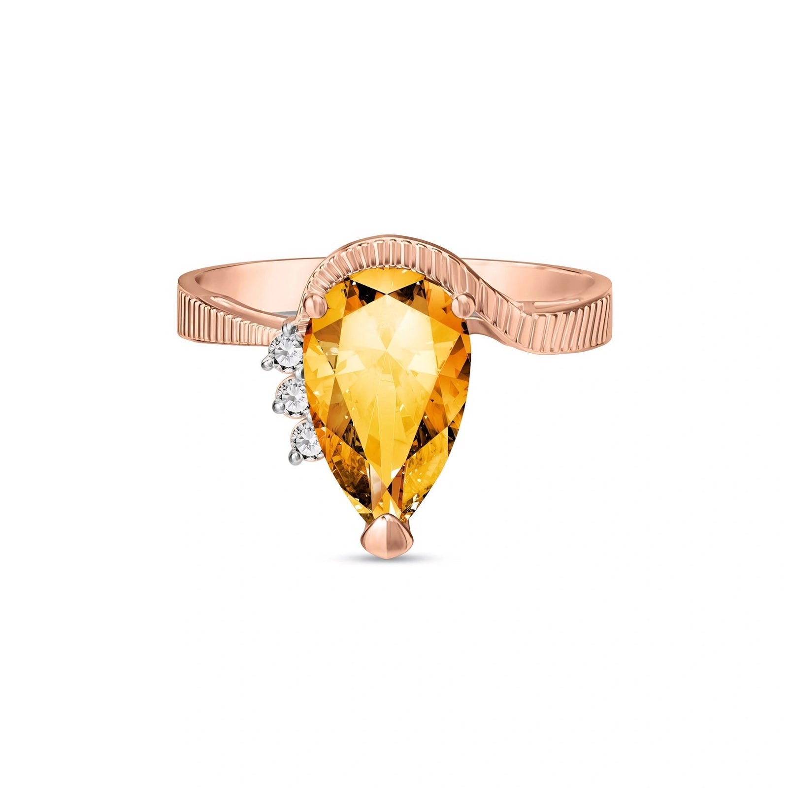 Rose Gold Heritage Ring Citrine 10K — Rosalba