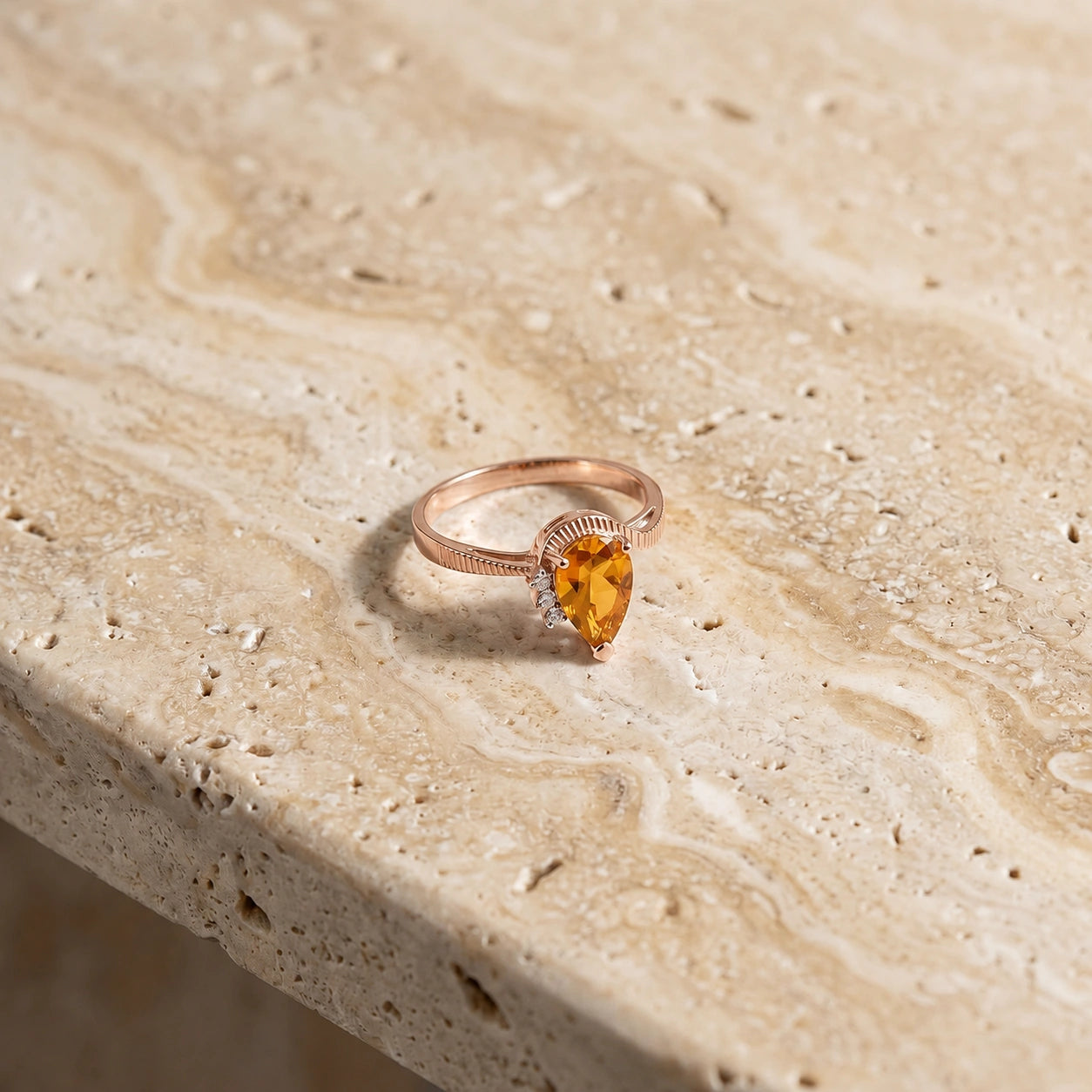 Rose Gold Heritage Ring Citrine 10K — Rosalba