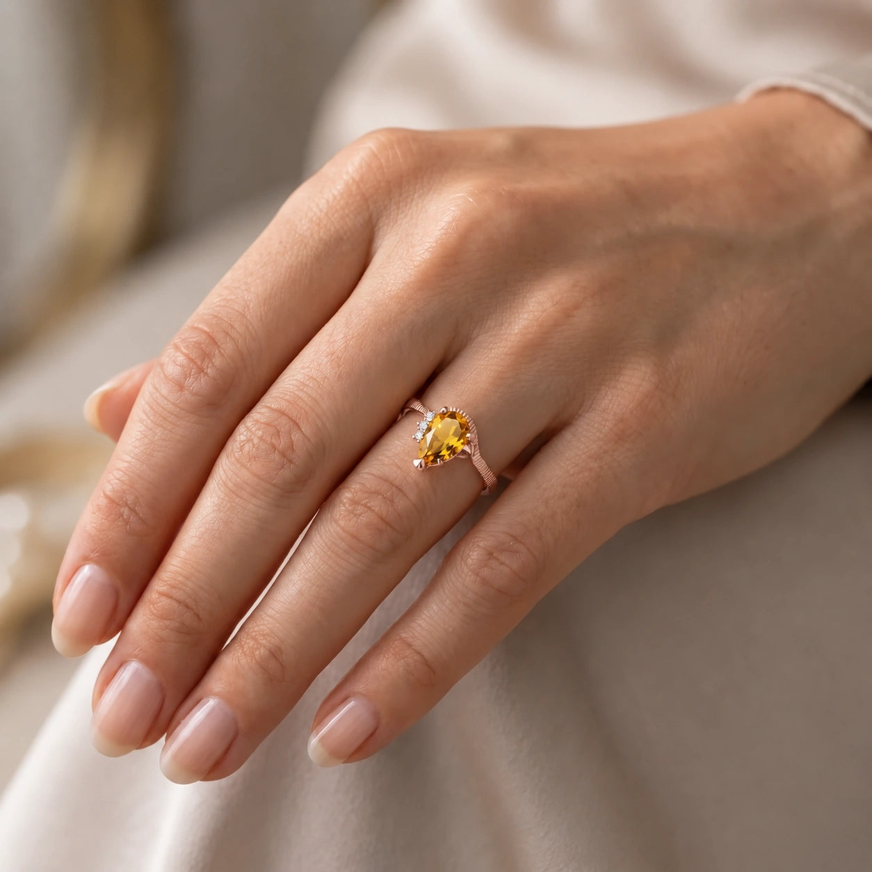 Rose Gold Heritage Ring Citrine 10K — Rosalba