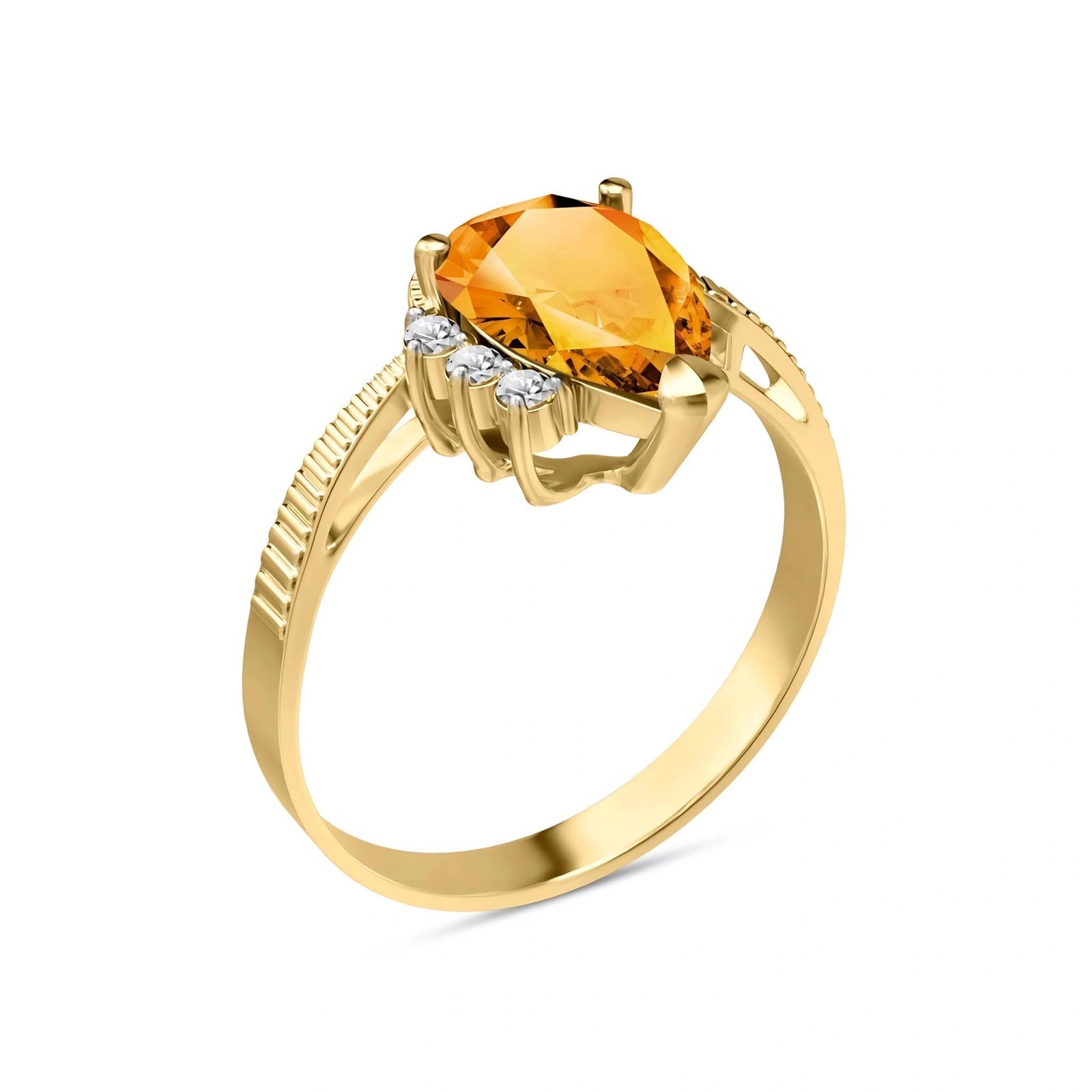 Yellow Gold Heritage Ring Citrine 10K — Rosalba