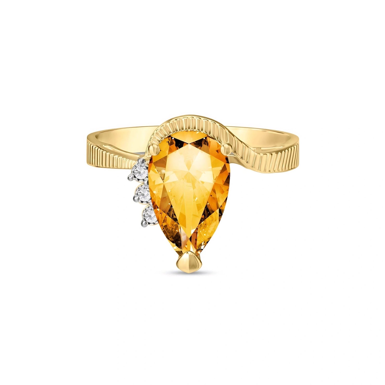 Yellow Gold Heritage Ring Citrine 10K — Rosalba