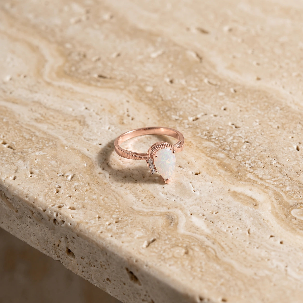 Rose Gold Heritage Ring Opal 10K — Rosalba