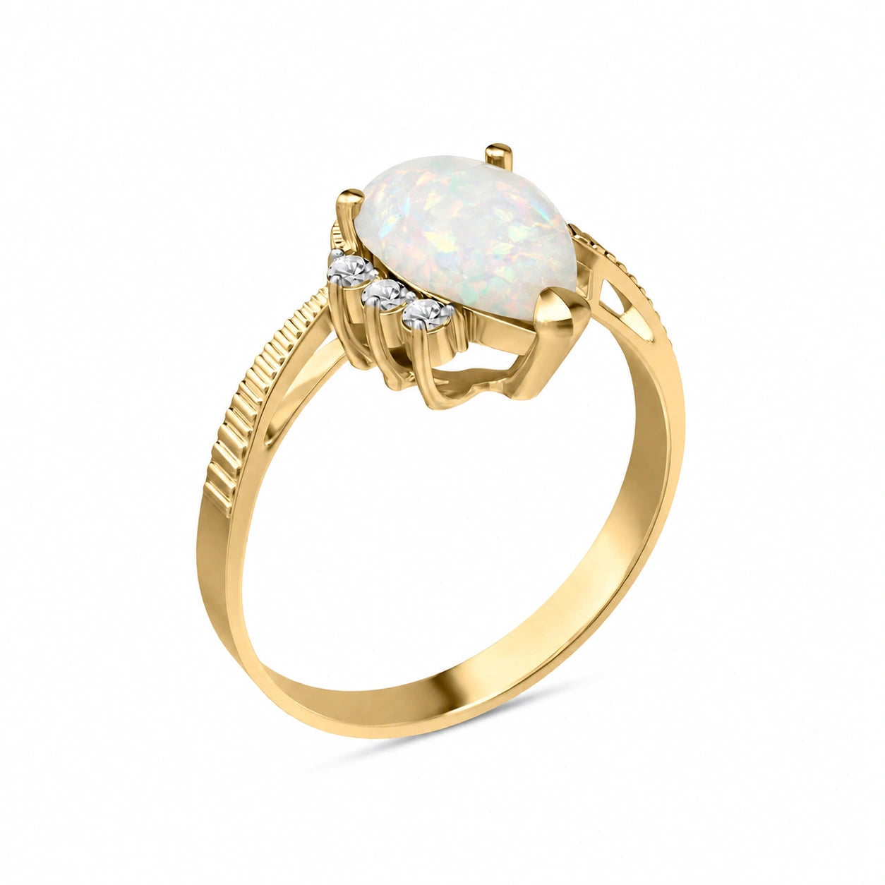 Yellow Gold Heritage Ring Opal 10K — Rosalba