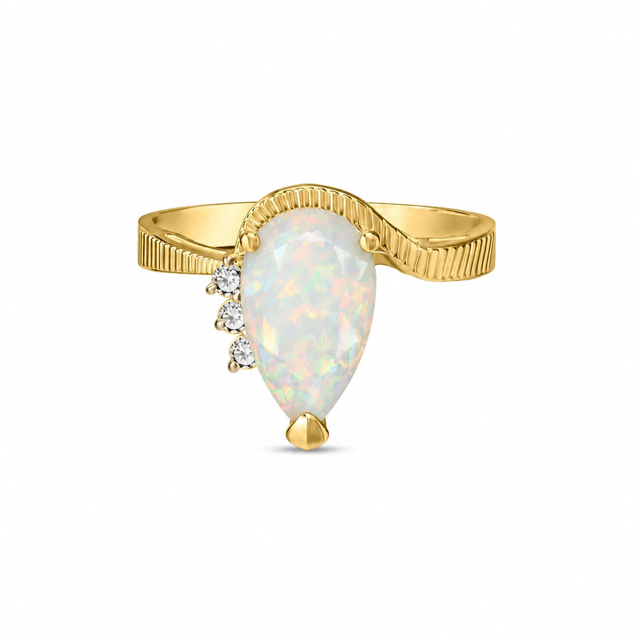 Yellow Gold Heritage Ring Opal 10K — Rosalba