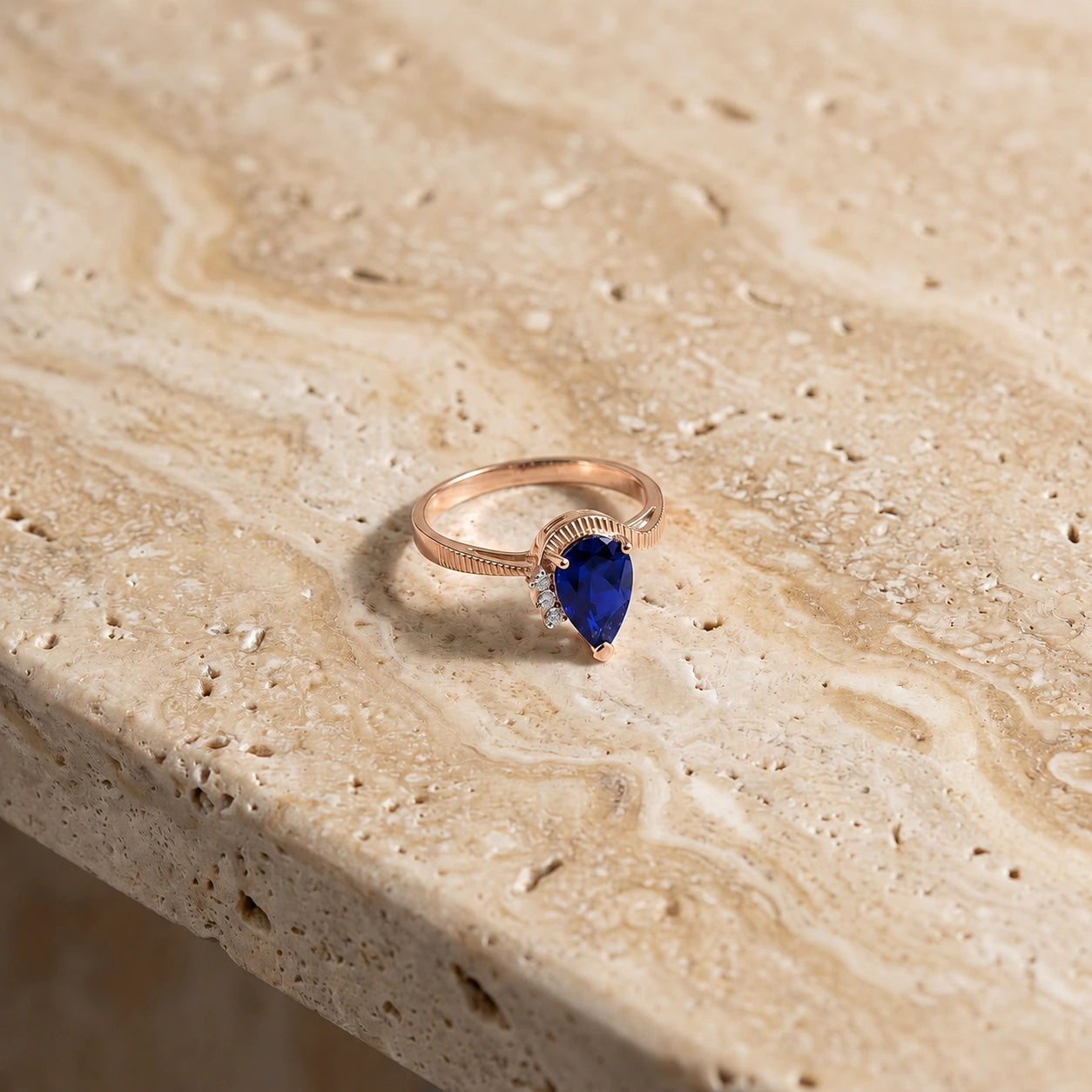 Rose Gold Heritage Ring Sapphire 10K — Rosalba