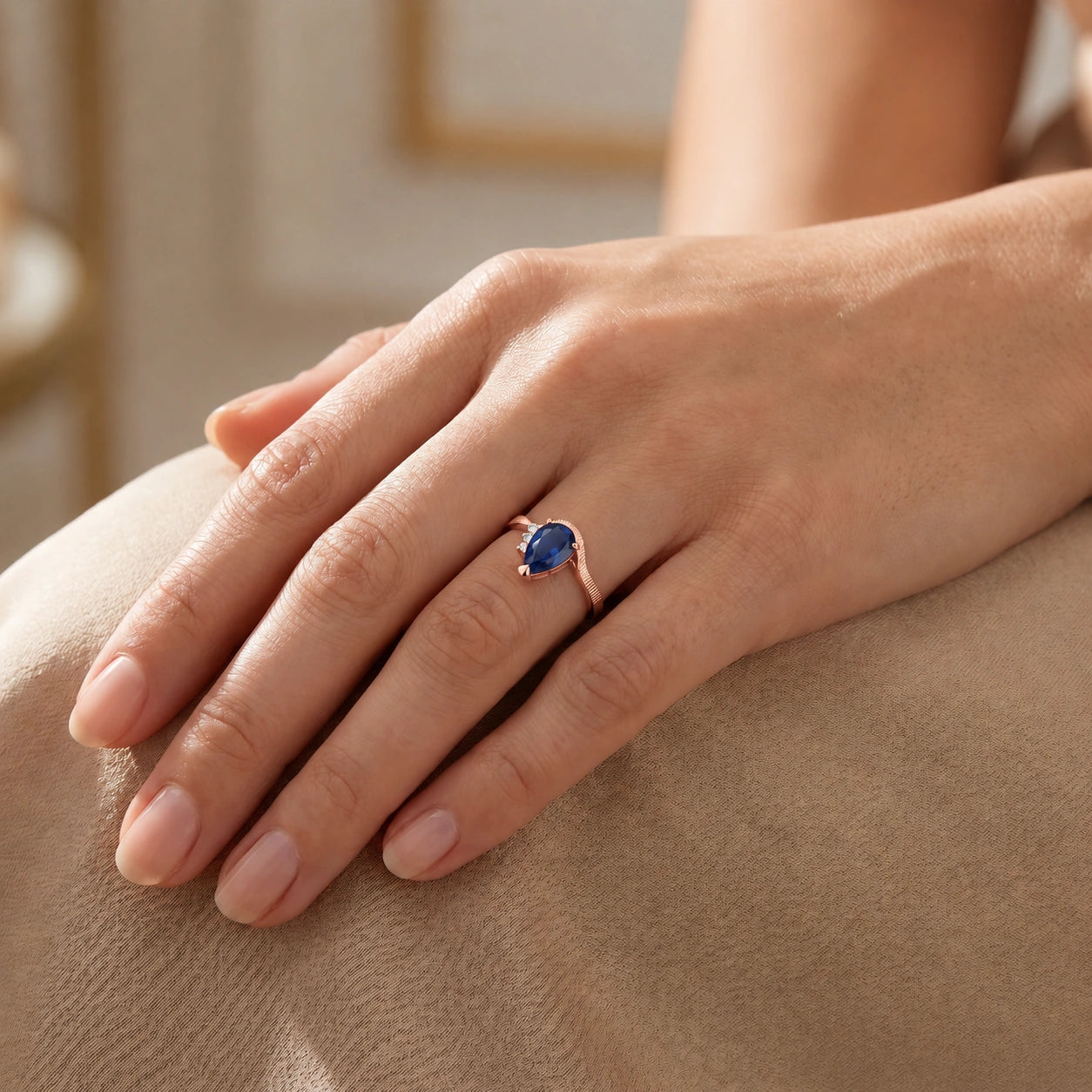Rose Gold Heritage Ring Sapphire 10K — Rosalba