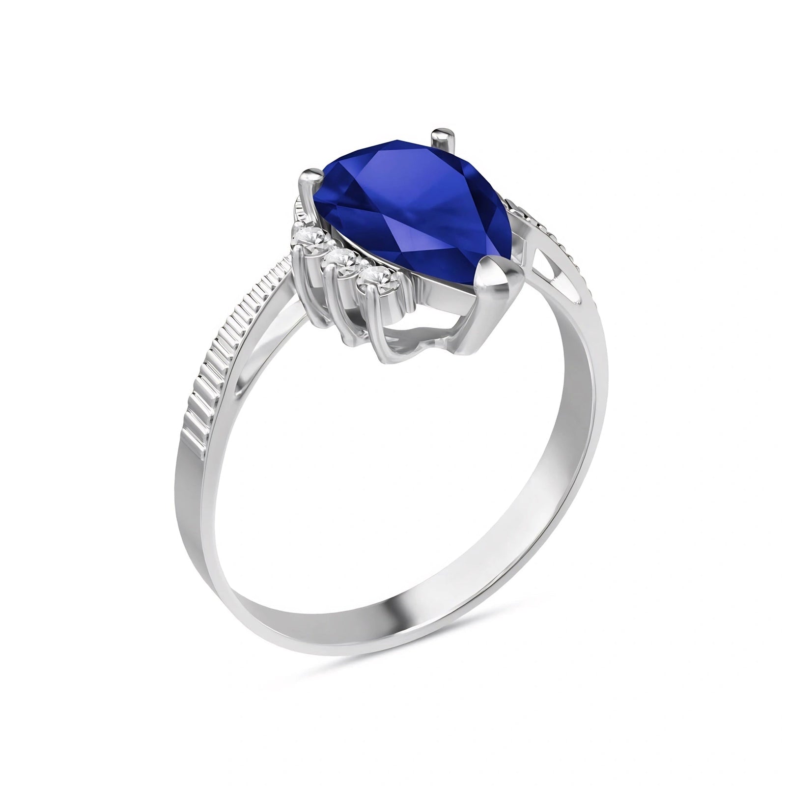White Gold Heritage Ring Sapphire 10K — Rosalba