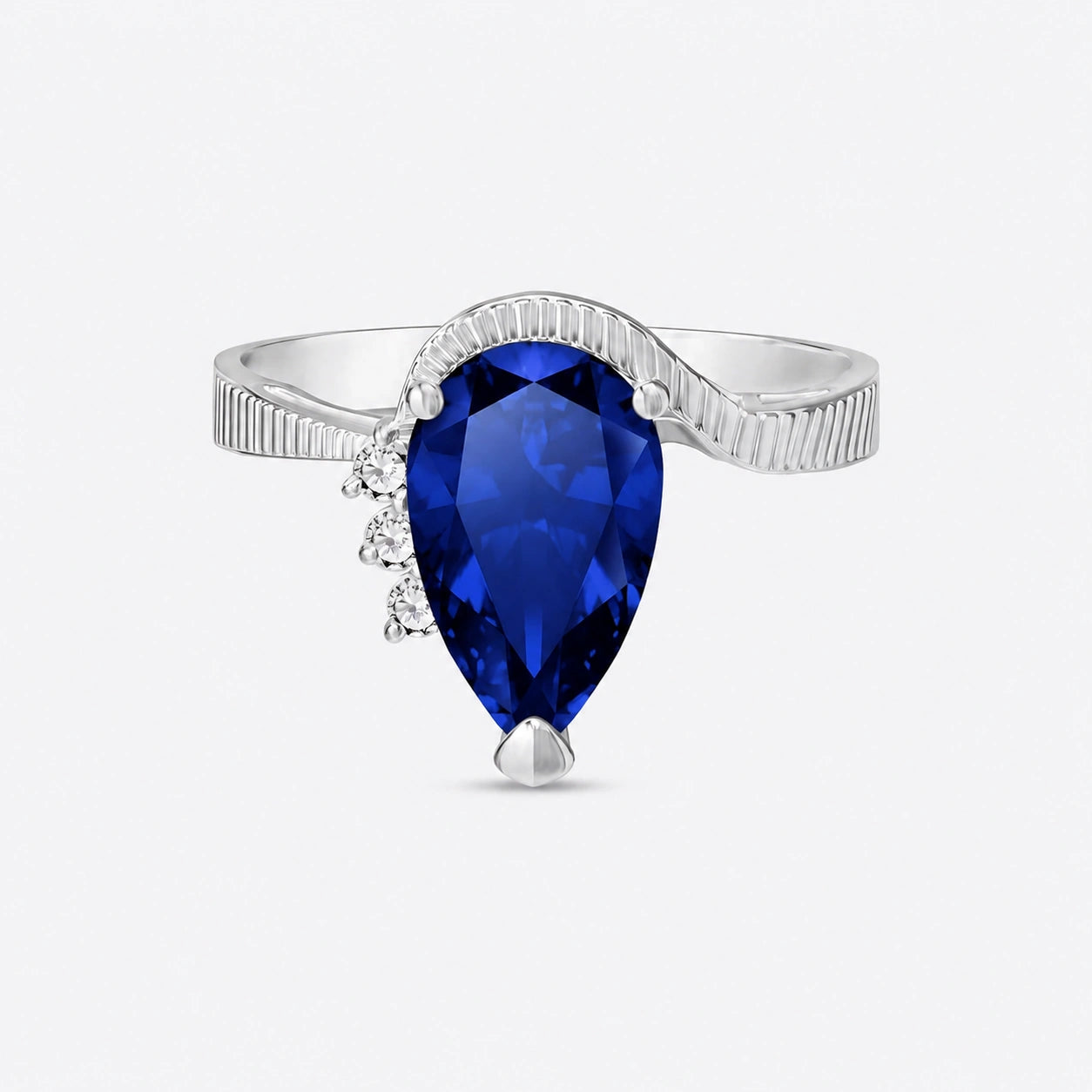 White Gold Heritage Ring Sapphire 10K — Rosalba