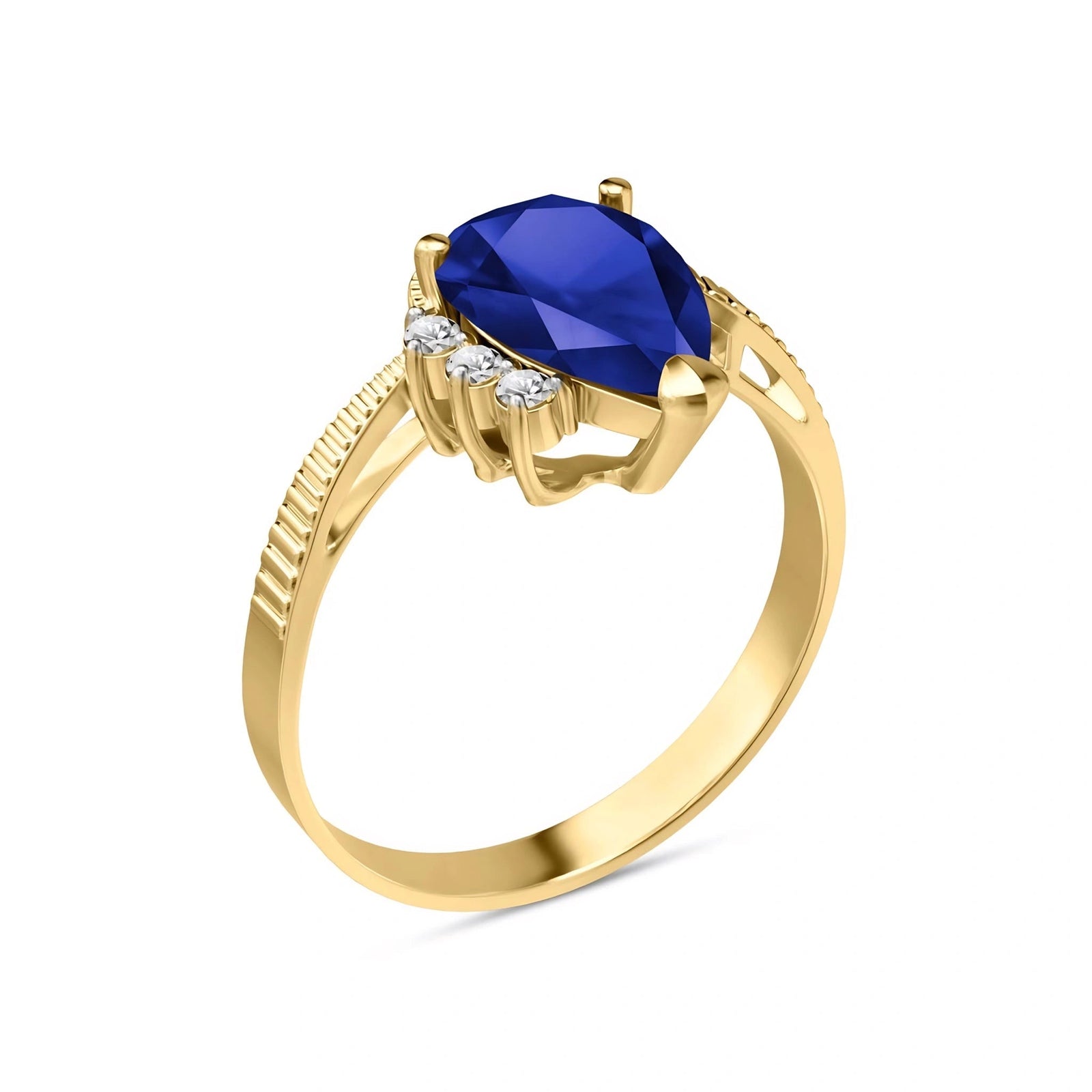 Yellow Gold Heritage Ring Sapphire 10K — Rosalba