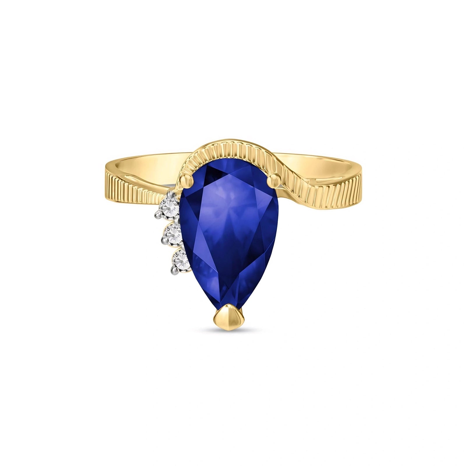Yellow Gold Heritage Ring Sapphire 10K — Rosalba