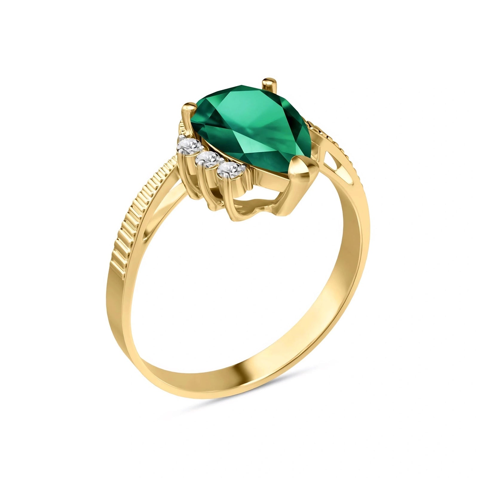 Yellow Gold Heritage Ring Emerald 10K — Rosalba