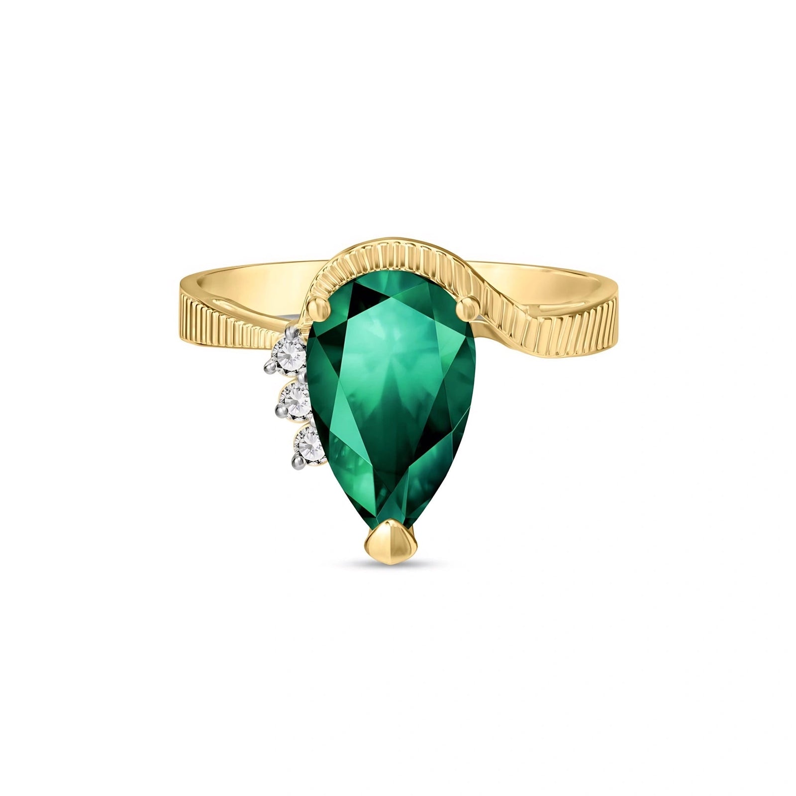 Yellow Gold Heritage Ring Emerald 10K — Rosalba