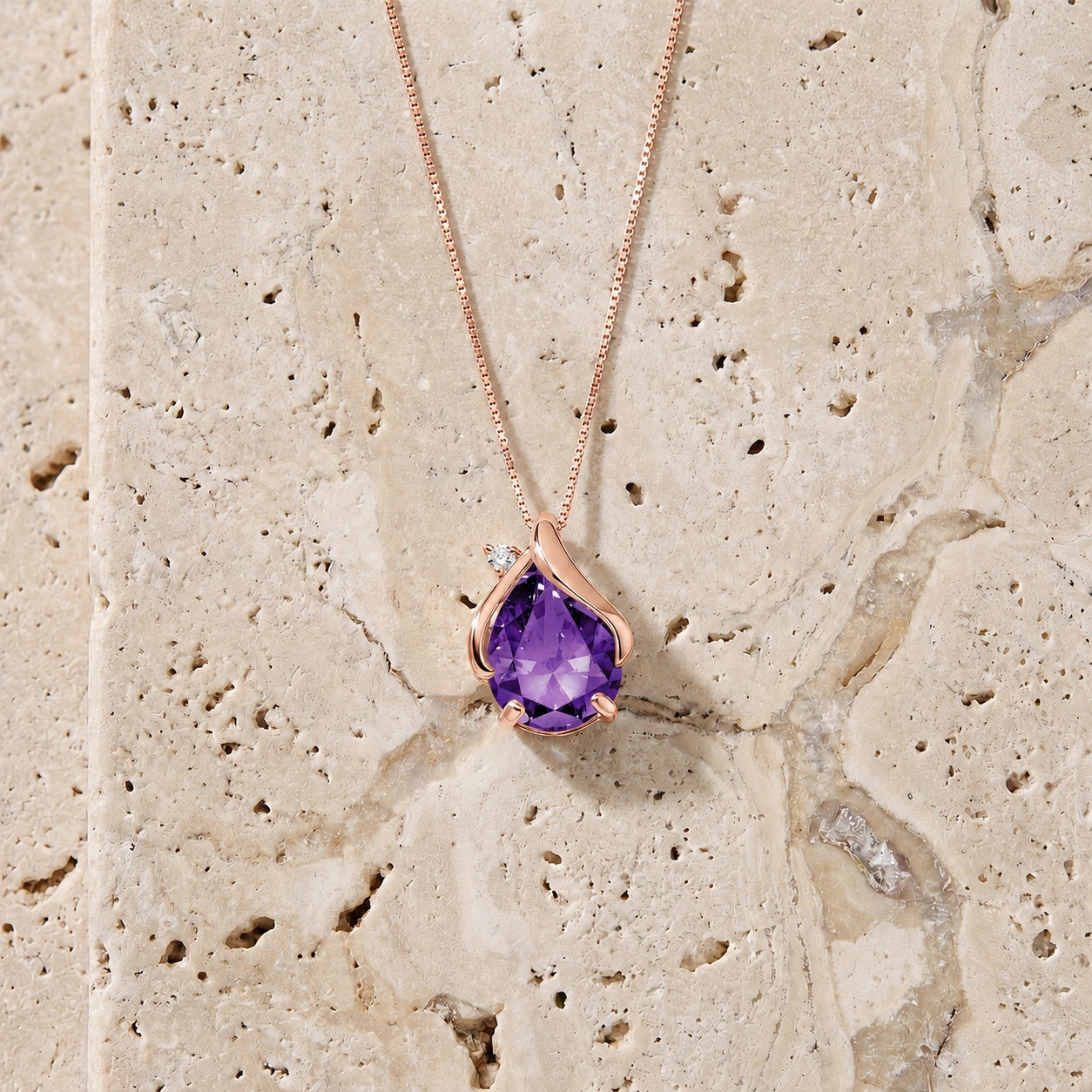 Rose Gold Amethyst & Diamond — Ambrogina