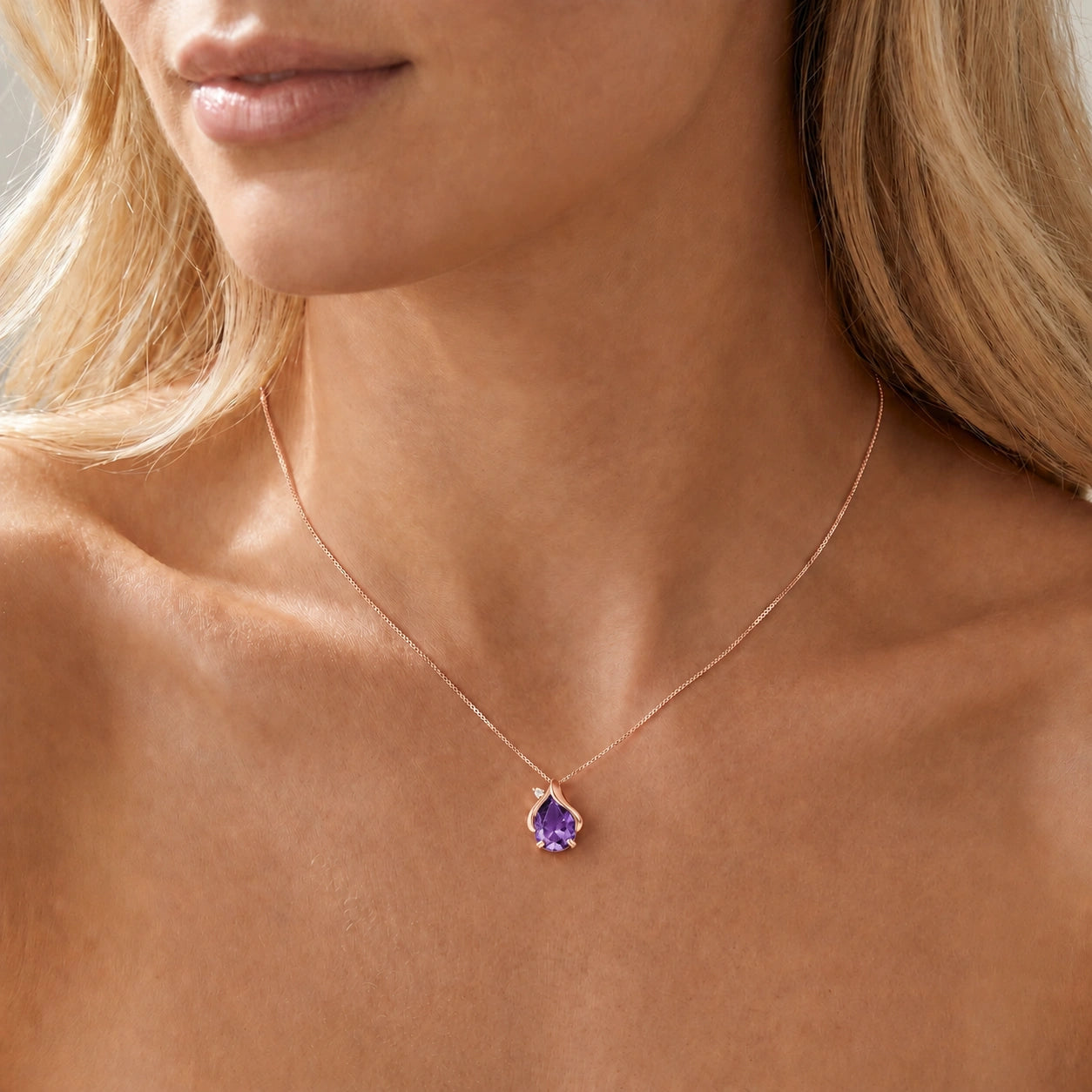 Rose Gold Amethyst & Diamond — Ambrogina