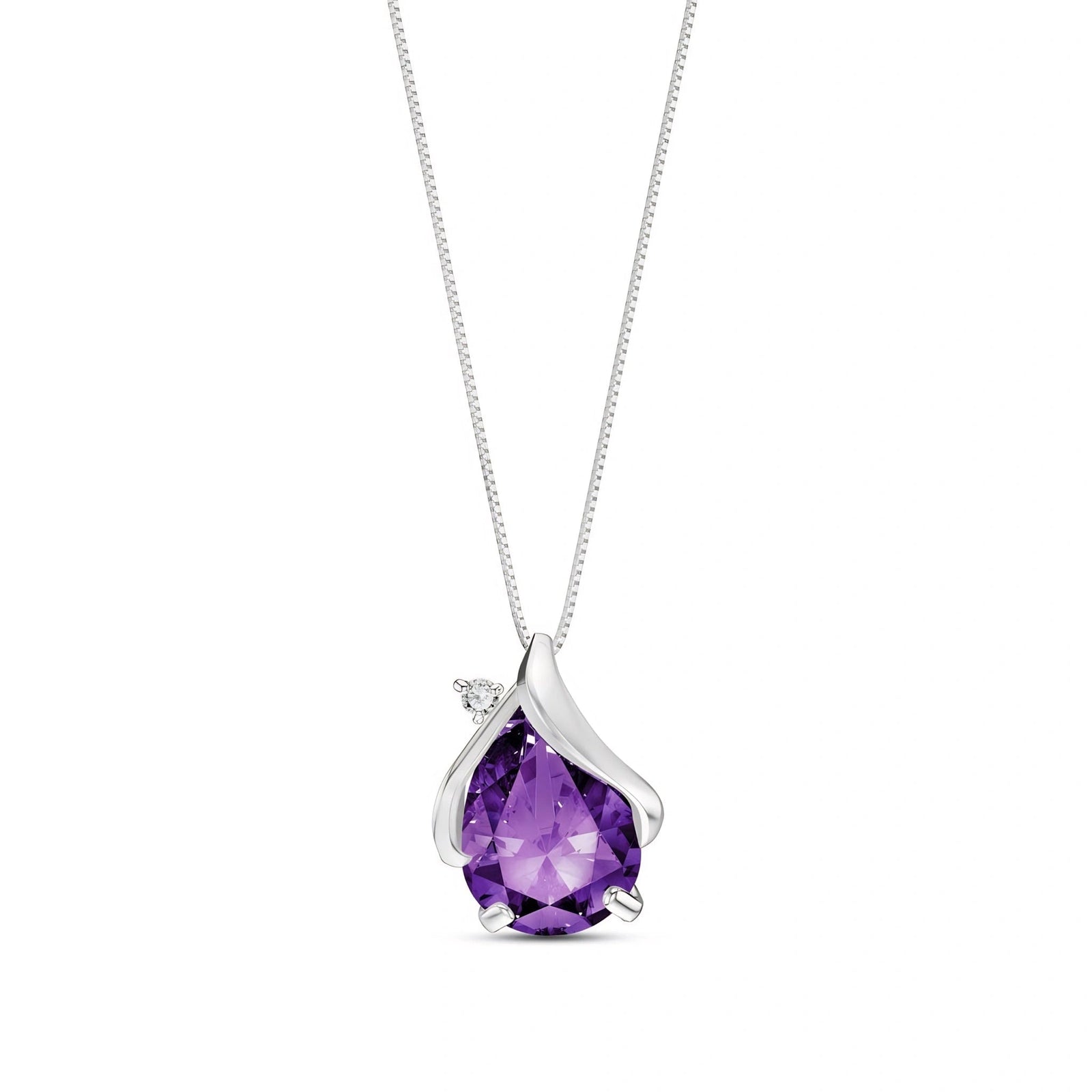 White Gold Amethyst & Diamond — Ambrogina