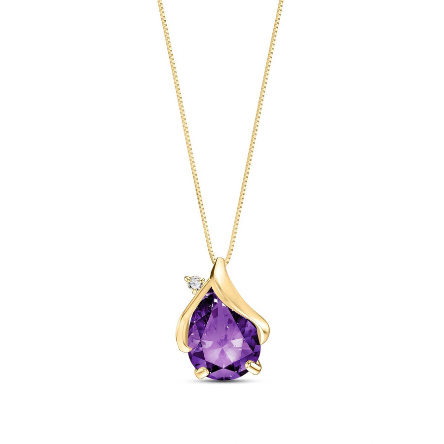 Yellow Gold Amethyst & Diamond — Ambrogina