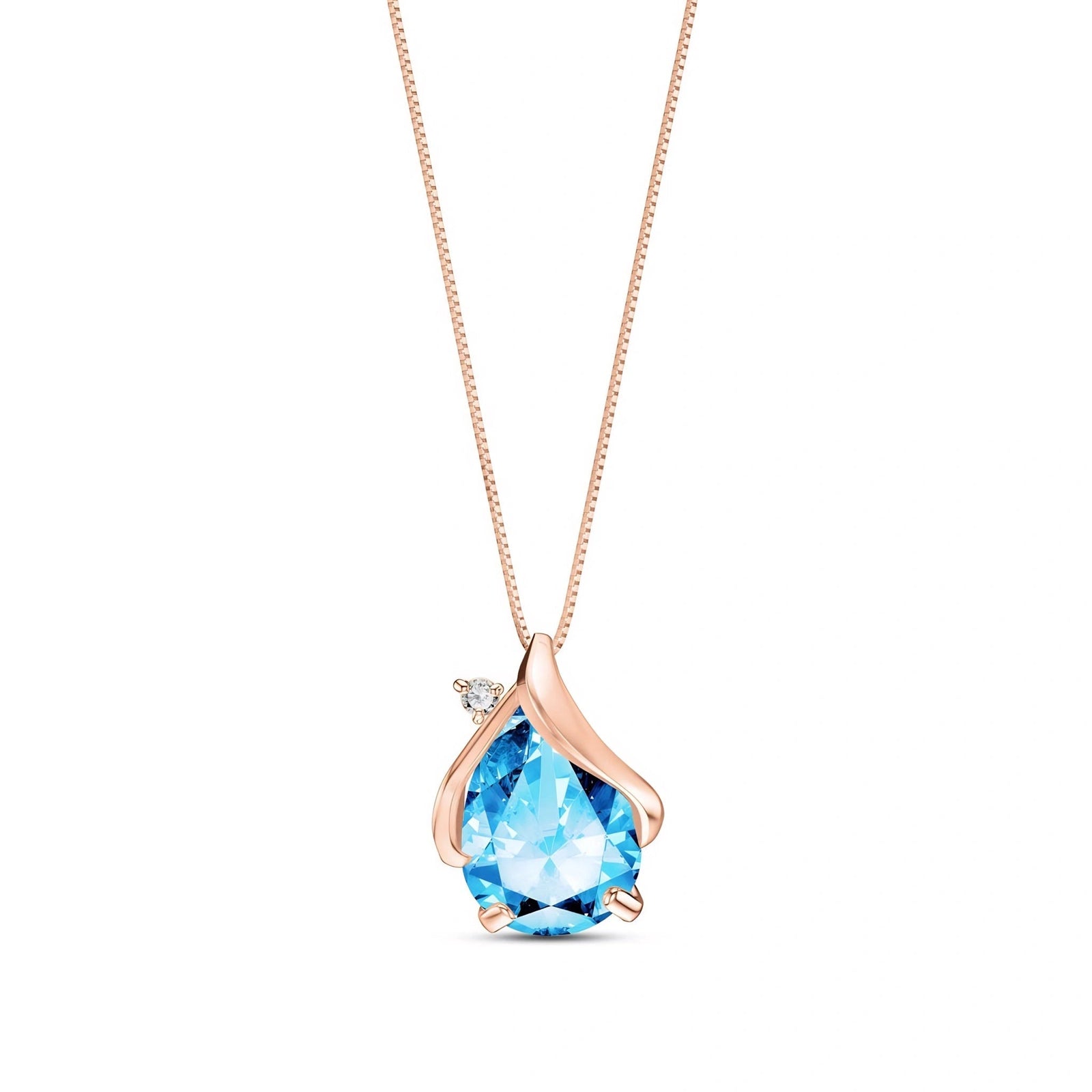 Rose Gold Blue Topaz & Diamond — Ambrogina