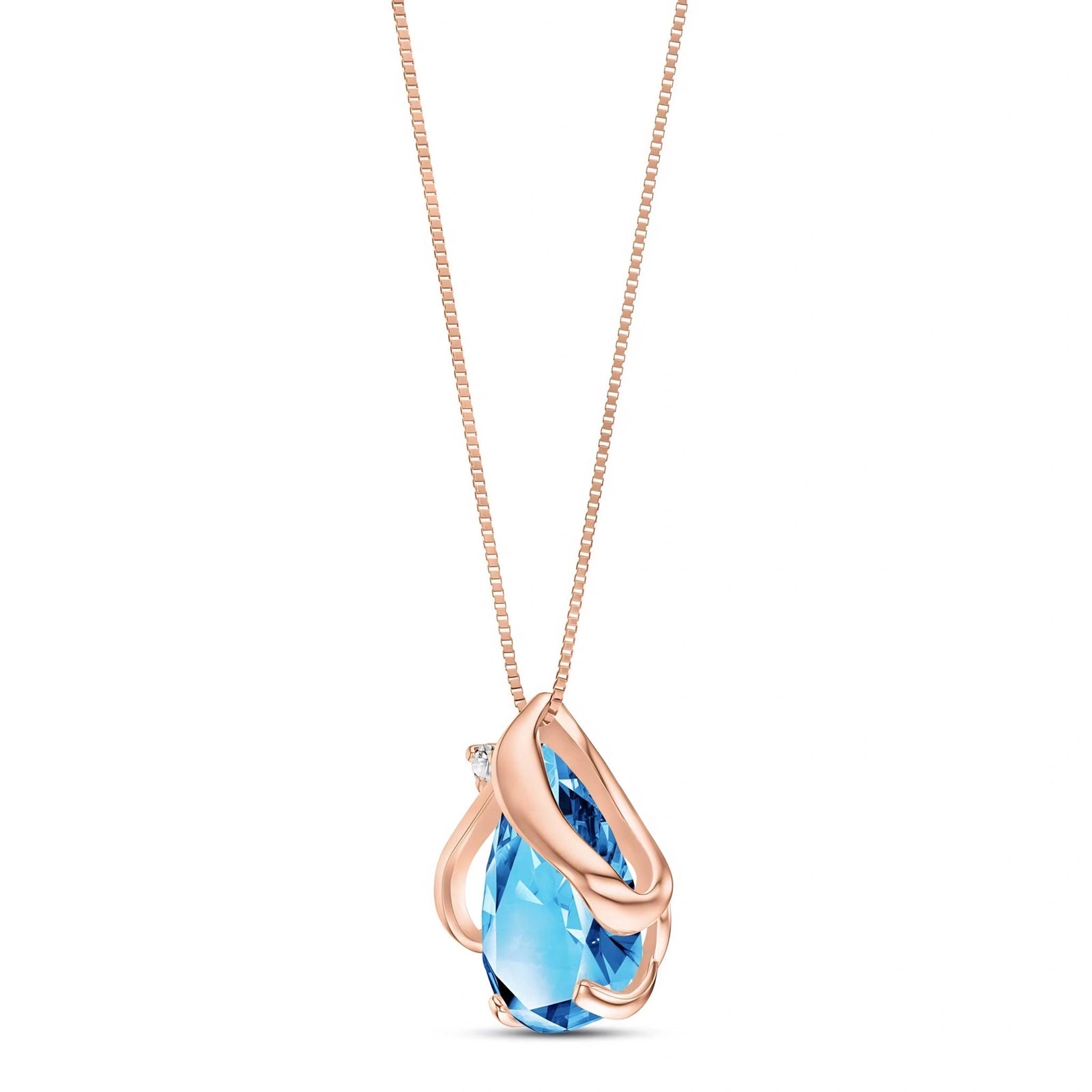 Rose Gold Blue Topaz & Diamond — Ambrogina