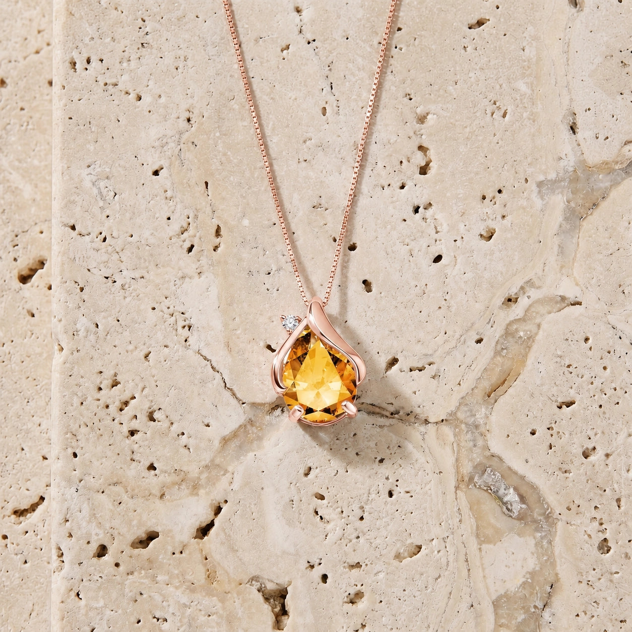 Rose Gold Citrine & Diamond — Ambrogina