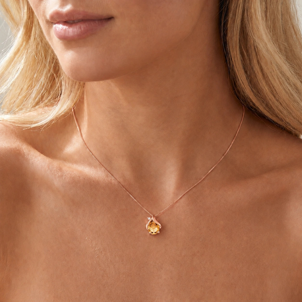 Rose Gold Citrine & Diamond — Ambrogina