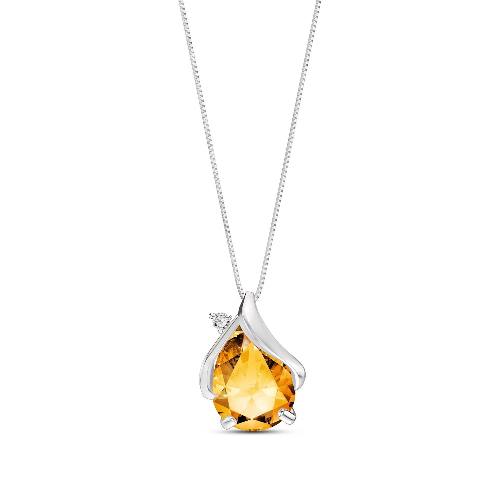 White Gold Citrine & Diamond — Ambrogina