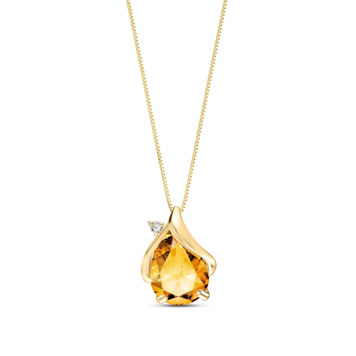 Yellow Gold Citrine & Diamond — Ambrogina